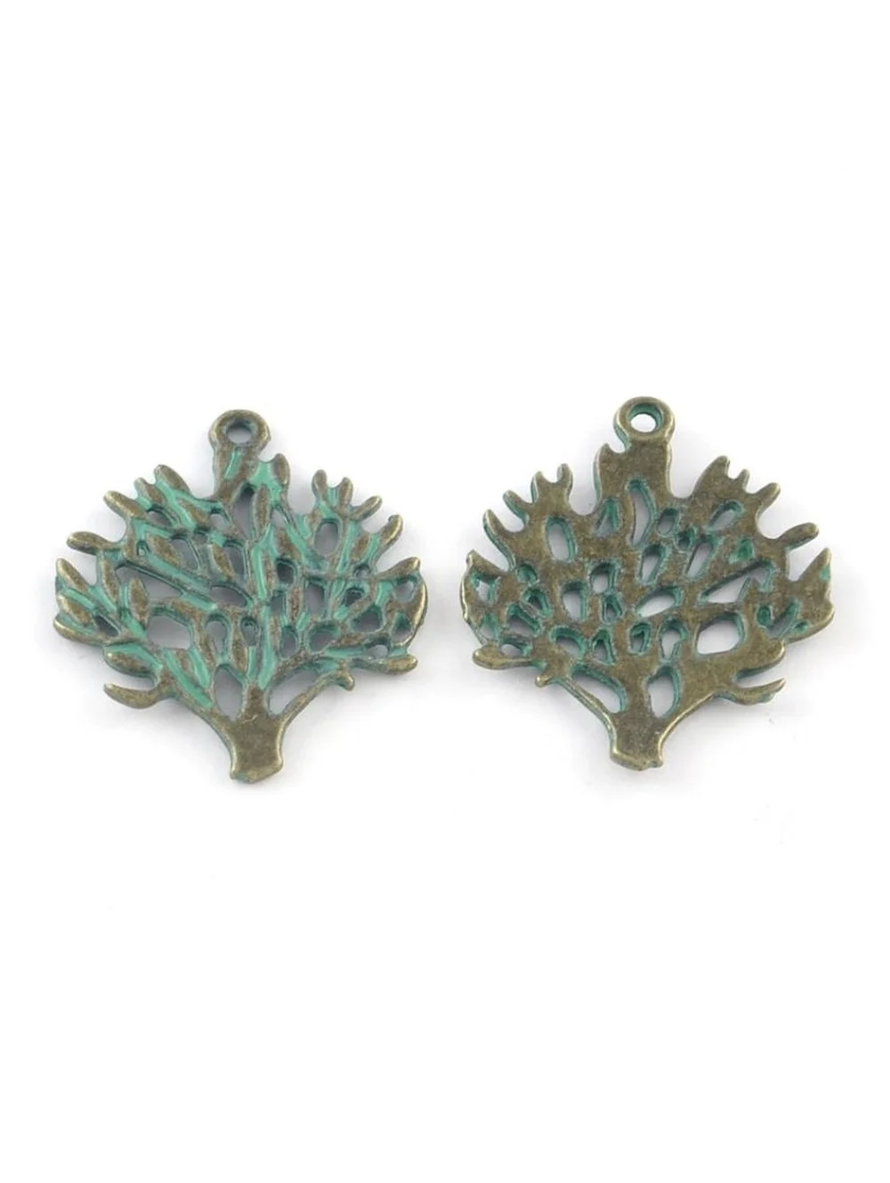 Lot Verdigris Patina Bronze Antiqued Brass Tree of Life Pendants Charms 10 pcs